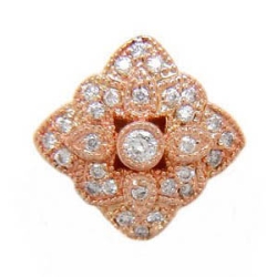 AC862 14K 14KPG MILGRAIN DIAMOND SLIDE 